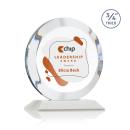 Gibralter Full Color White  Circle Crystal Award