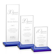 Employee Gifts - Heathrow Blue Rectangle Crystal Award