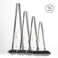 Employee Gifts - Majestic Tower Black Pyramid Crystal Award