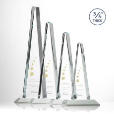 Employee Gifts - Majestic Tower White Pyramid Crystal Award