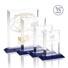 Employee Gifts - Harrington Blue  Rectangle Crystal Award