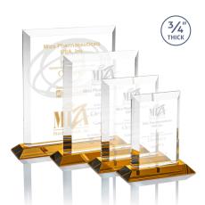 Employee Gifts - Harrington Amber Rectangle Crystal Award