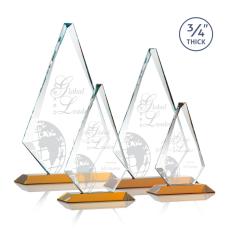 Employee Gifts - Windsor Amber Diamond Crystal Award