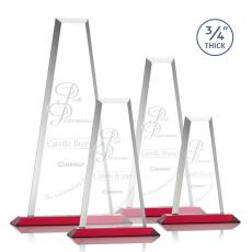 Employee Gifts - Imperial Red Obelisk Crystal Award