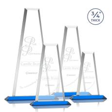 Employee Gifts - Imperial Sky Blue Obelisk Crystal Award