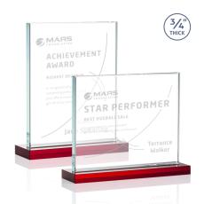 Employee Gifts - Manhattan Red Rectangle Crystal Award