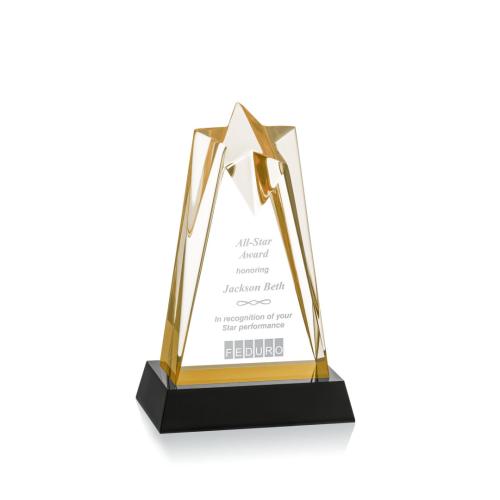 Corporate Awards - Rosina Gold On Base Star Acrylic Award