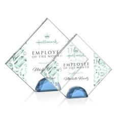 Employee Gifts - Deerfield Full Color Sky Blue  Diamond Crystal Award