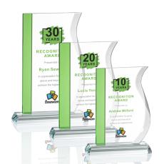 Burbank Full Color Green Abstract / Misc Crystal Award - Colored Crystal
