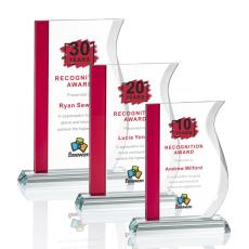 Burbank Full Color Red  Abstract / Misc Crystal Award - Corporate Awards