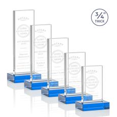 Holmes Sky Blue Rectangle Crystal Award - Corporate Awards
