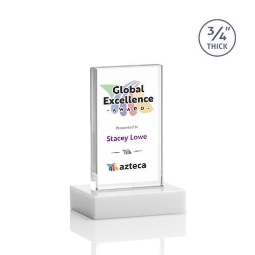 Corporate Awards - Holmes Full Color White Rectangle Crystal Award