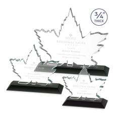 Employee Gifts - Maple Leaf Black  Abstract / Misc Crystal Award