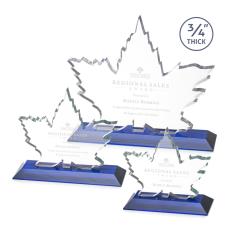 Employee Gifts - Maple Leaf Blue  Abstract / Misc Crystal Award