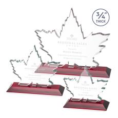 Employee Gifts - Maple Leaf Red  Abstract / Misc Crystal Award