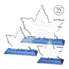 Employee Gifts - Maple Leaf Sky Blue Abstract / Misc Crystal Award