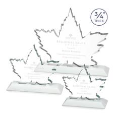 Employee Gifts - Maple Leaf White Abstract / Misc Crystal Award