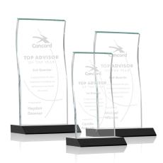 Employee Gifts - Edmonton Black Rectangle Crystal Award