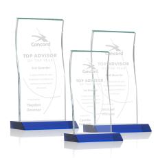 Employee Gifts - Edmonton Blue Rectangle Crystal Award