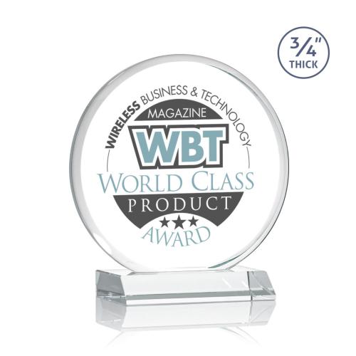 Corporate Awards - Blackpool Full Color Clear Circle Crystal Award
