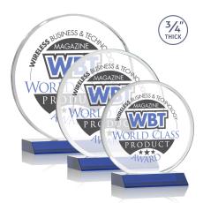 Employee Gifts - Blackpool Full Color Blue Circle Crystal Award