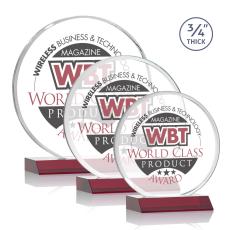 Employee Gifts - Blackpool Full Color Red Circle Crystal Award