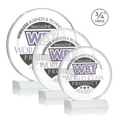 Employee Gifts - Blackpool Full Color White Circle Crystal Award