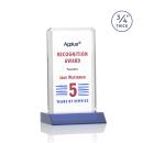 Southport Full Color Blue Rectangle Crystal Award
