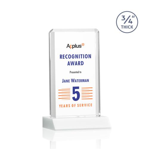 Corporate Awards - Southport Full Color White Rectangle Crystal Award