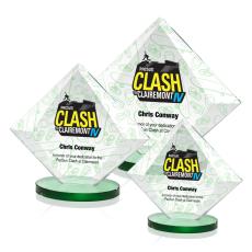 Employee Gifts - Teston Full Color Green Diamond Crystal Award