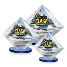 Employee Gifts - Teston Full Color Blue Diamond Crystal Award