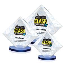 Employee Gifts - Teston Full Color Blue Diamond Crystal Award