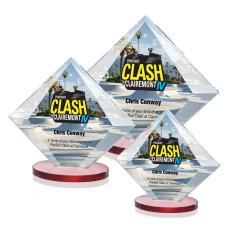 Employee Gifts - Teston Full Color Red  Diamond Crystal Award