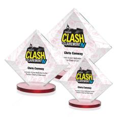 Employee Gifts - Teston Full Color Red  Diamond Crystal Award
