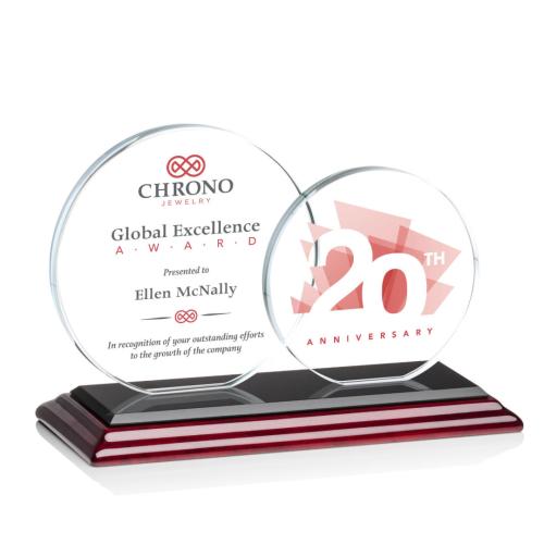 Corporate Awards - Double Victoria Full Color Circle Crystal Award