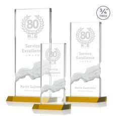 Employee Gifts - Poole Amber Rectangle Crystal Award