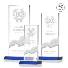 Employee Gifts - Poole Blue Rectangle Crystal Award
