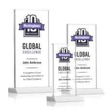 Bolton Full Color White Rectangle Crystal Award - Corporate Awards