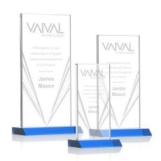 Employee Gifts - Seaford Liquid  Sky Blue  Rectangle Crystal Award