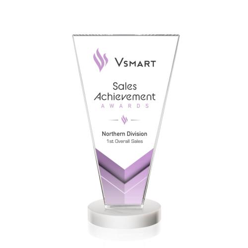 Corporate Awards - Burney Full Color White Abstract / Misc Crystal Award