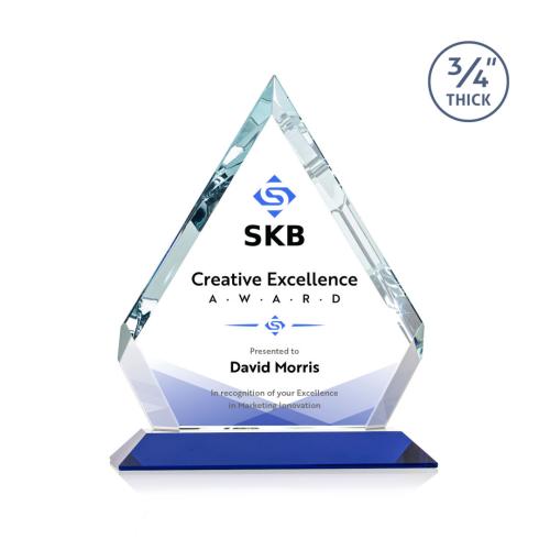 Corporate Awards - Apex Full Color Blue  Diamond Crystal Award