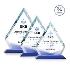 Employee Gifts - Apex Full Color Blue  Diamond Crystal Award