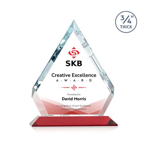 Corporate Awards - Apex Full Color Red Diamond Crystal Award