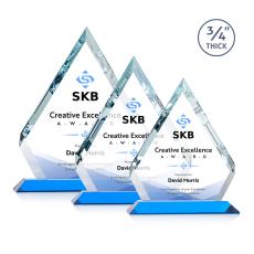 Employee Gifts - Apex Full Color Sky Blue Diamond Crystal Award