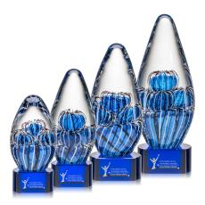 Employee Gifts - Contempo Blue on Paragon Base Glass Award