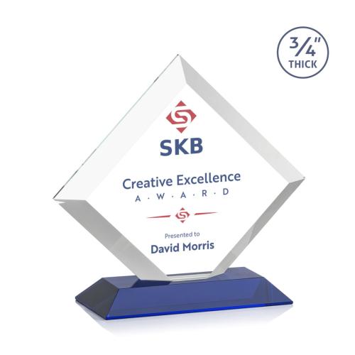Corporate Awards - Belaire Full Color Blue Diamond Crystal Award
