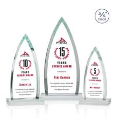 Shildon Full Color Starfire Arch & Crescent Crystal Award - Crystal Awards