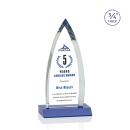 Shildon Full Color Blue Arch & Crescent Crystal Award