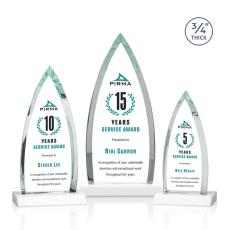 Shildon Full Color White Arch & Crescent Crystal Award - Crystal Awards