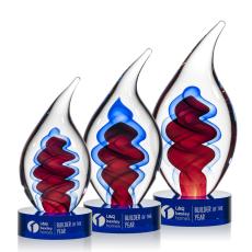 Employee Gifts - Trilogy Blue Flame Glass Award